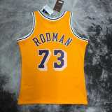 99 00 LAKERS RODMAN #73 Yellow NBA Jerseys AAA42103