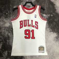 98 99 BULLS RODMAN #91 White NBA Jerseys AAA42123