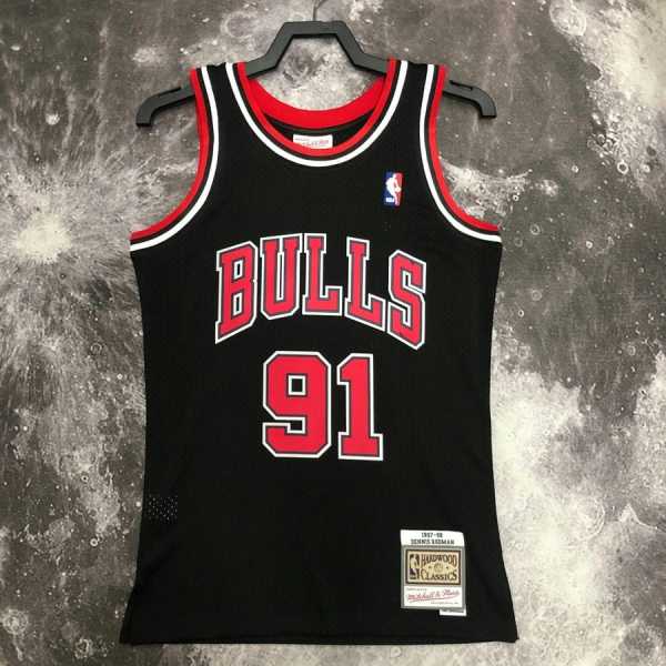 98 99 BULLS RODMAN #91 Black NBA Jerseys AAA42129