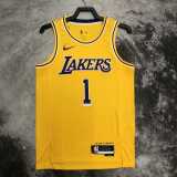 20 21 LAKERS RUSSELL #1 Yellow NBA Jerseys AAA42281