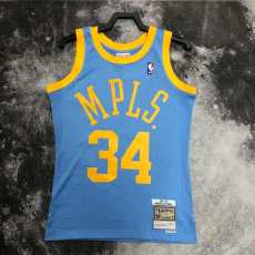 02 03 LAKERS ONEAL #34 Azure NBA Jerseys AAA42104