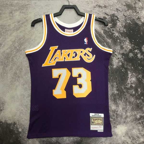 98 99 LAKERS RODMAN #73 Purple NBA Jerseys AAA42114