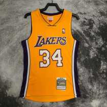 00 01 LAKERS ONEAL #34 Yellow NBA Jerseys AAA42098