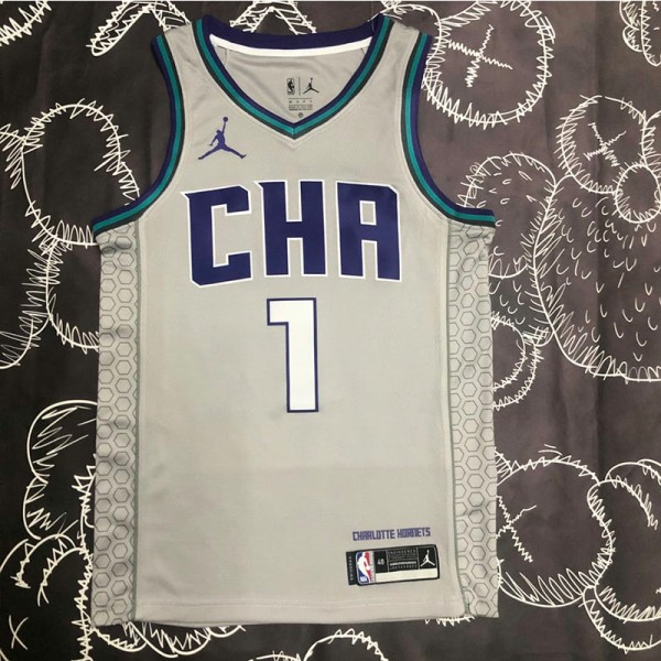 19 20 HORNETS BALL #1 NBA Jerseys AAA41301
