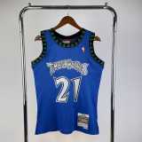 03 04 TIMBERWOLVES GARNETT #21 Blue NBA Jerseys AAA43673