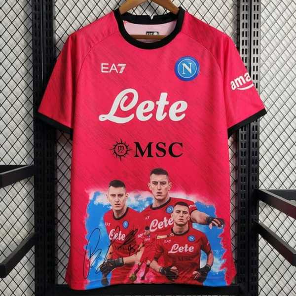 23 24 Napoli Champions Edition Red Fans Version Men Soccer jersey AAA44067