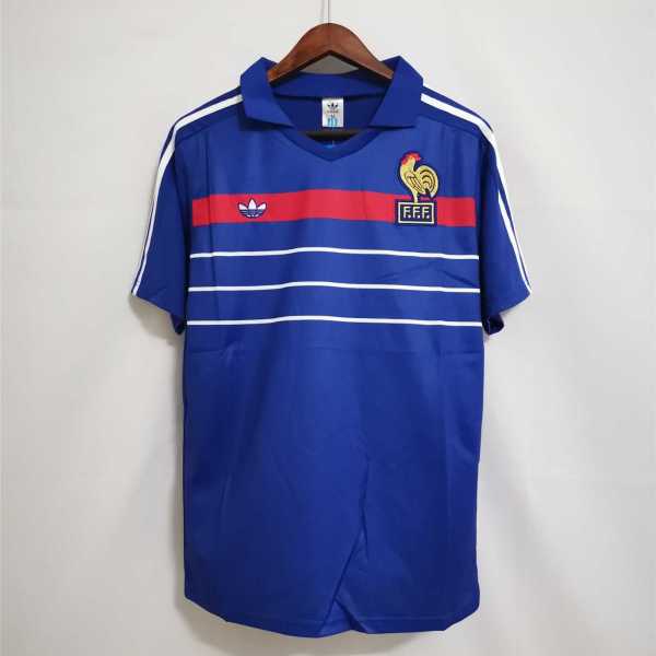 83 84 France Home Retro Men Soccer jersey AAA36130