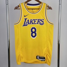 2023 LAKERS BRYANT #8 Yellow NBA Jerseys