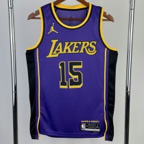 2023 LAKERS REAVES #15 Purple NBA Jerseys