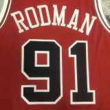 2023 BULLS RODMAN #91 Red Icon Edition Swingman Jersey NBA Jerseys