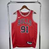 2023 BULLS RODMAN #91 Red Icon Edition Swingman Jersey NBA Jerseys