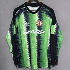 1990/92 Man Utd GKG Green Retro Long Sleeve Soccer jersey