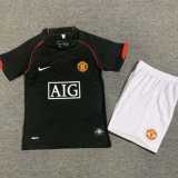 2007/08 Man Utd Away Black Retro Kids Soccer jersey