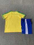 1998 Brazil Home Yellow Retro Kids Soccer jersey