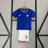 2024 France Home Blue Fans Kids Soccer jersey