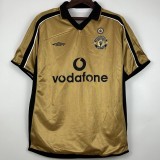 2001/02 Man Utd 100th Anniversary Edition Yellow Retro Soccer jersey