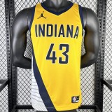 2023 PACERS SIAKAM #43 Yellow NBA Jerseys