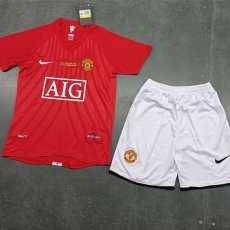 2007/08 Man Utd Home Red Retro Kids Soccer jersey