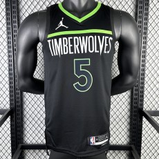 2023 TIMBERWOLVES EDWARDS #5 Black NBA Jerseys