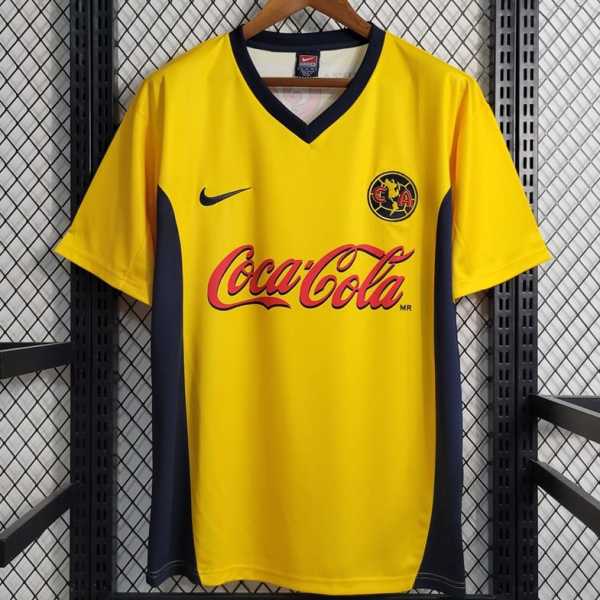 1991 Club America Home Yellow Retro Soccer jersey