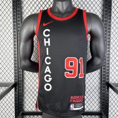 2024 BULLS RODMAN #91 Black NBA Jerseys