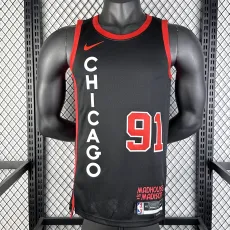 2024 BULLS RODMAN #91 Black NBA Jerseys