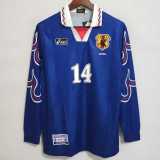 1998 Japan Home Blue Retro Long Sleeve Soccer jersey