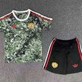 2024/25 Man Utd Special Edition Green Fans Kids Soccer jersey