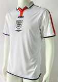 2004 England Home White Retro Soccer jersey
