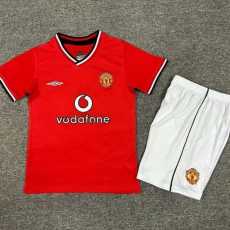 2000/02 Man Utd Home Red Retro Kids Soccer jersey