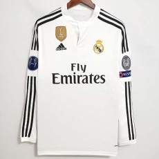 2014/15 R MAD Home White Retro Long Sleeve Soccer jersey