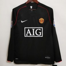 2007/08 Man Utd Away Black Retro Long Sleeve Soccer jersey