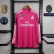 2014/15 R MAD Away Pink Retro Long Sleeve Soccer jersey