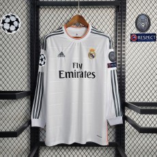 2013/14 R MAD Home White Retro Long Sleeve Soccer jersey