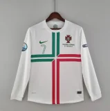 2012/13 Portugal Away White Retro Long Sleeve Soccer jersey