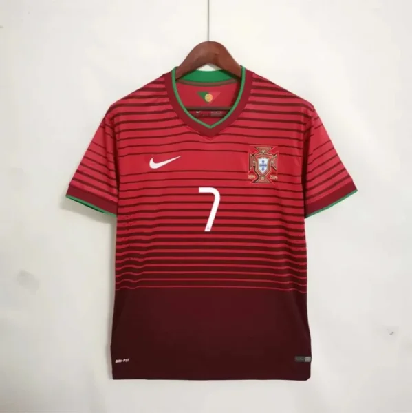 2014 Portugal Home Red Retro Soccer jersey