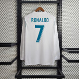 2017/18 R MAD Home White Retro Long Sleeve Soccer jersey