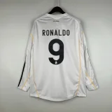 2009/10 R MAD Home White Retro Long Sleeve Soccer jersey
