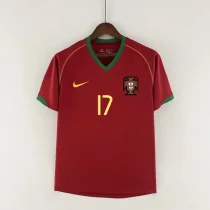 2006 Portugal Home Red Retro Soccer jersey