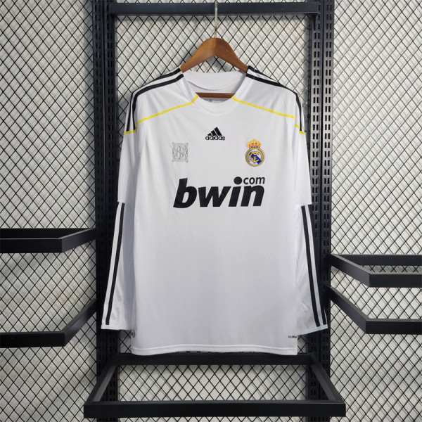 2009/10 R MAD Home White Retro Long Sleeve Soccer jersey