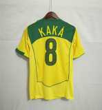 2004 Brazil Home Yellow Retro Soccer jersey