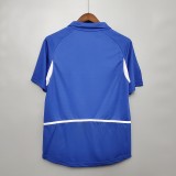 2002 Brazil Away Blue Retro Soccer jersey