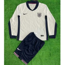 2024 England Home White Fans Long Sleeve Men Sets Soccer jersey