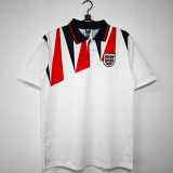1991 England Home White Retro Soccer jersey