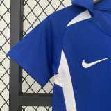 2002 Brazil Away Blue Retro Kids Soccer jersey