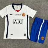 2008/09 Man Utd Home White Retro Kids Soccer jersey