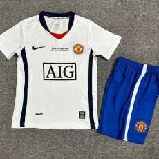 2008/09 Man Utd Home White Retro Kids Soccer jersey