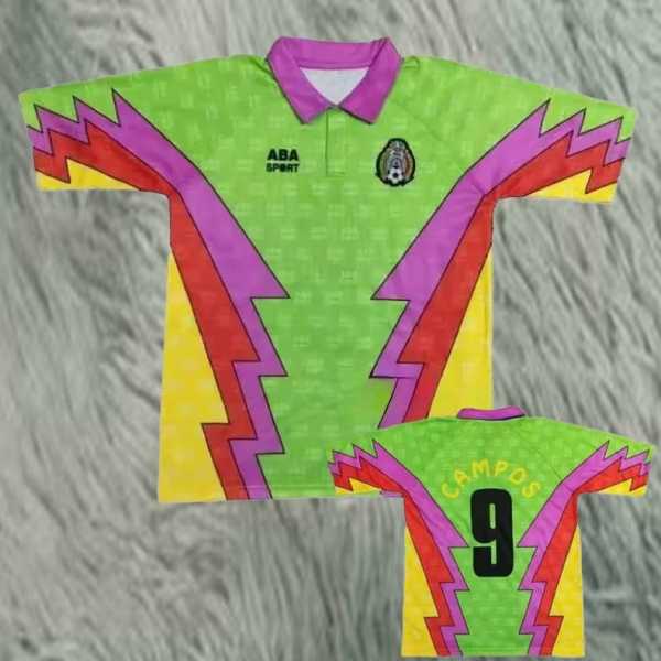 1995 Mexico GKP Green Retro Soccer jersey