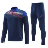 2024 Dark Blue Half Pull Tracksuit
