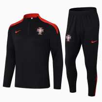 2024 Portugal Black Half Pull Tracksuit